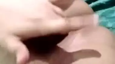 Beautiful Desi charmer with mask has XXX shaped breasts to show off