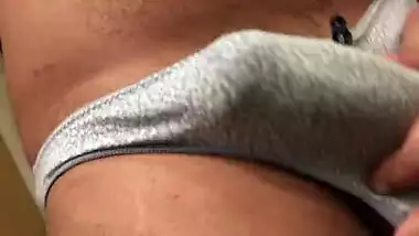 Playing with Sexy Indian Neighbor's Stolen Bikini cut Cotton Panty