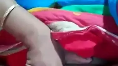 Showing her huge pussy