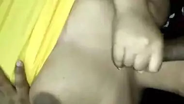 big boobs desi wife blowing and handjob hubbys cock