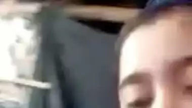 Sharp boobs show cute girlfriend on video call