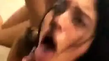 Crazy babe enjoys two big American dicks in NRI porn