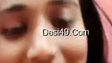 Bearded lover is lucky to see young Desi's sizable XXX melons